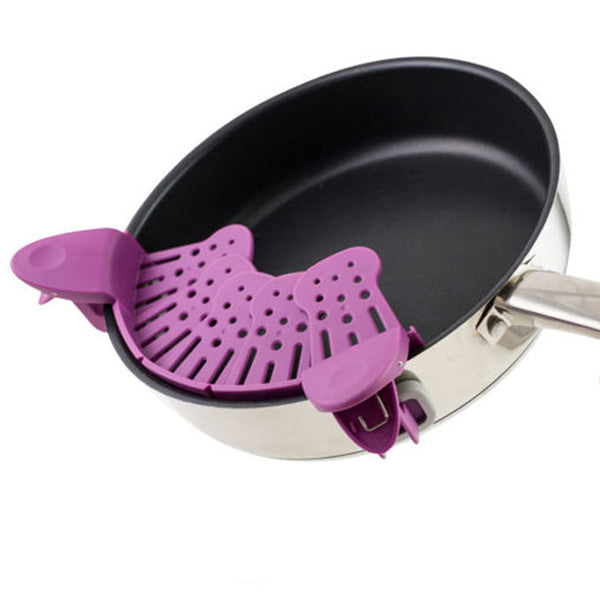 Collapsible Silicone Strainer — Foldable Kitchen Colander for Pasta