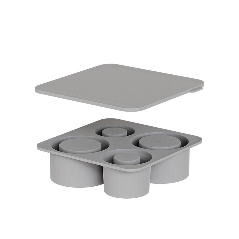 4-Grid Silicone Ice Cube Mold — Cylindrical Ice Maker