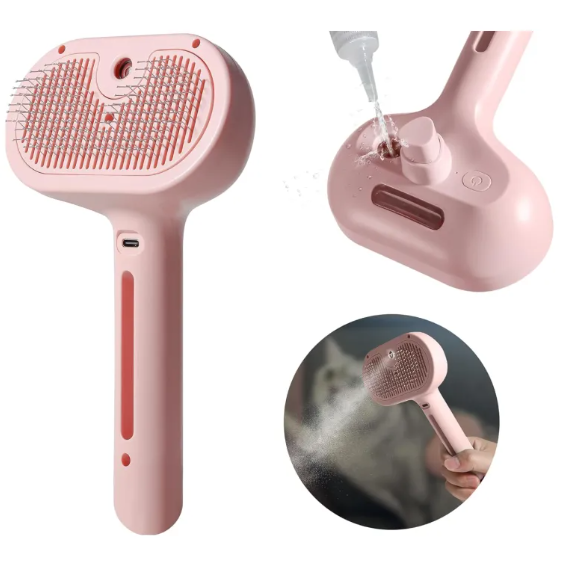Pet Hair Spray Brush — Deshedding Tool for Dogs & Cats