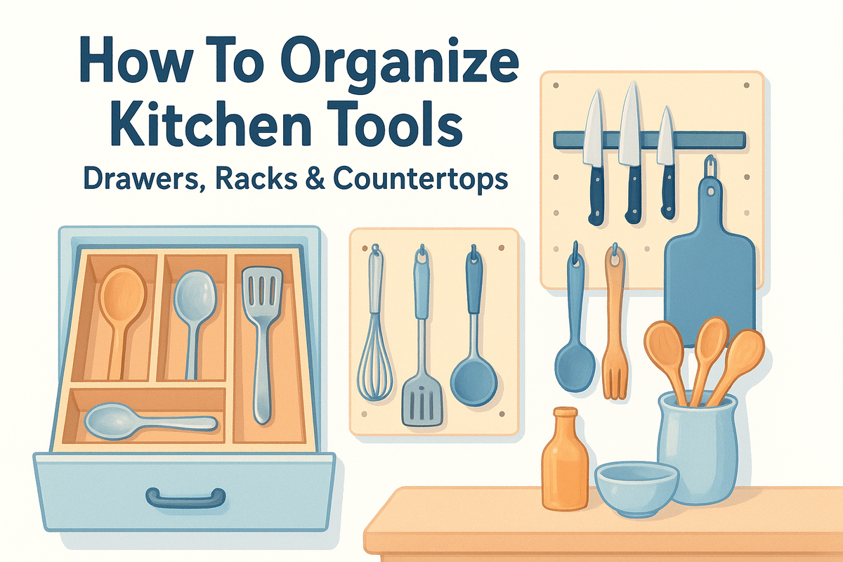 How To Organize Kitchen Tools: Drawers, Racks & Countertops
