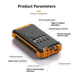 Solar Wireless Power Bank — 20000mAh Waterproof Portable Charger