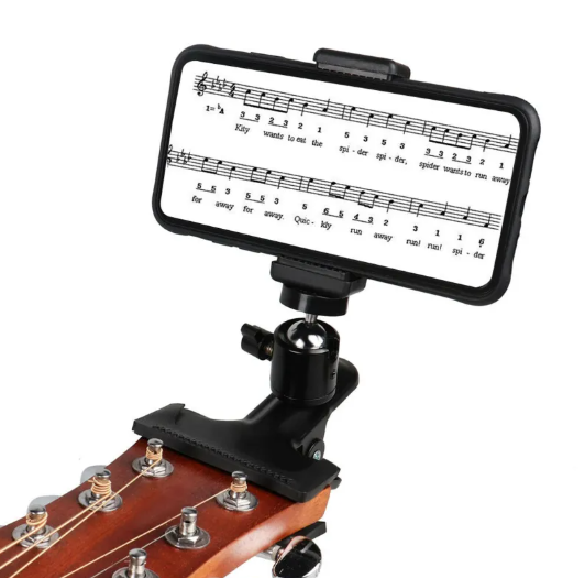 Phone Guitar Clip Stand — Holder for Sheet Music & Phones