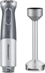 Elite Gourmet EHB1015 Immersion Hand Blender 500 Watts 2 Speed Mixing with Stainless Steel Blades Detachable Wand Stick Mixer Smoothies Baby Food Soup Black
