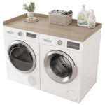 Piskyet Washer Dryer CountertopLaundry Countertop with Edge Rails27.5" Depth x 54" Wood Countertop for Washer and DryerLaundry Machine Topper for Laundry Room Organization and Storage(Grey)