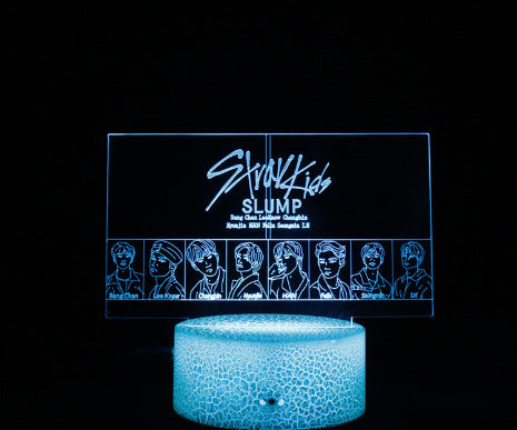 BTS 3D LED Night Light — Colorful Touch Remote Table Lamp