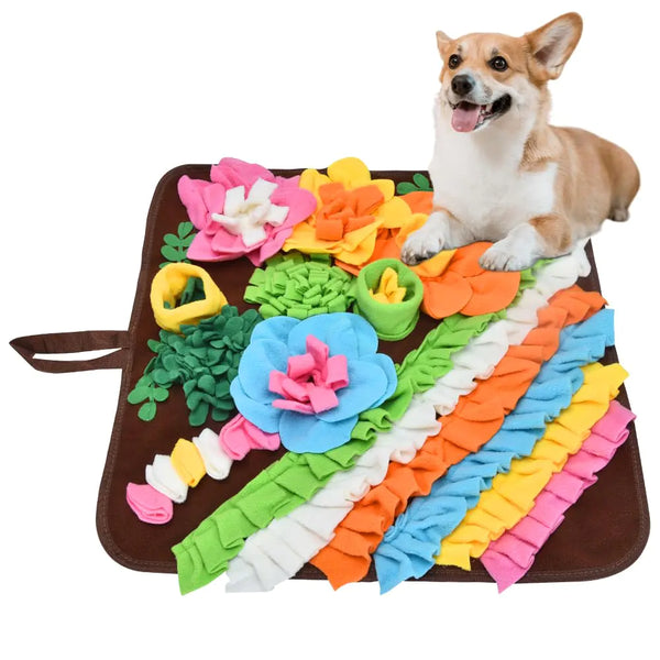 Dog Snuffle Mat - Interactive Puzzle Feeding Mat for Dogs  Cats  Slow Feeder  Stress Relief