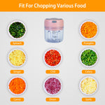 Mini Electric Garlic Chopper 845OZ Cordless Garlic Mincer Food Chopper Rechargeable Food Blender Chi