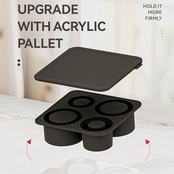 4-Grid Silicone Ice Cube Mold — Cylindrical Ice Maker