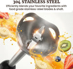 Elite Gourmet EHB1015 Immersion Hand Blender 500 Watts 2 Speed Mixing with Stainless Steel Blades Detachable Wand Stick Mixer Smoothies Baby Food Soup Black