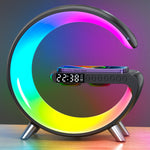 G-Shaped Smart LED Lamp – Bluetooth Speaker, Wireless Charger & Mood Light | Perfect Gift