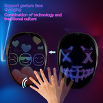 LED Face Mask — Full-Color Cosplay Party Mask with Adjustable Strap