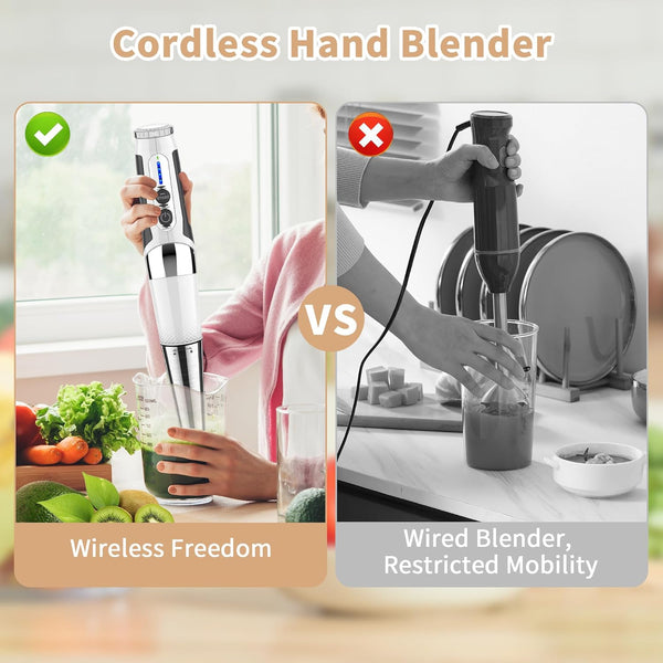 Handheld Immersion Blender — Electric Kitchen Stick Blender for Smoothies, Soups & Baby Food