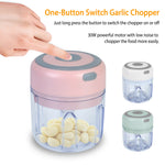 Mini Electric Garlic Chopper 845OZ Cordless Garlic Mincer Food Chopper Rechargeable Food Blender Chi