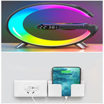 G-Shaped Smart LED Lamp – Bluetooth Speaker, Wireless Charger & Mood Light | Perfect Gift