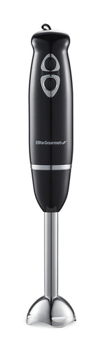 Elite Gourmet EHB1015 Immersion Hand Blender 500 Watts 2 Speed Mixing with Stainless Steel Blades Detachable Wand Stick Mixer Smoothies Baby Food Soup Black