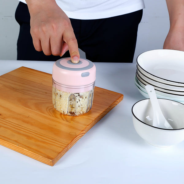 Mini Electric Garlic Chopper — Cordless Food Mincer 8.45oz