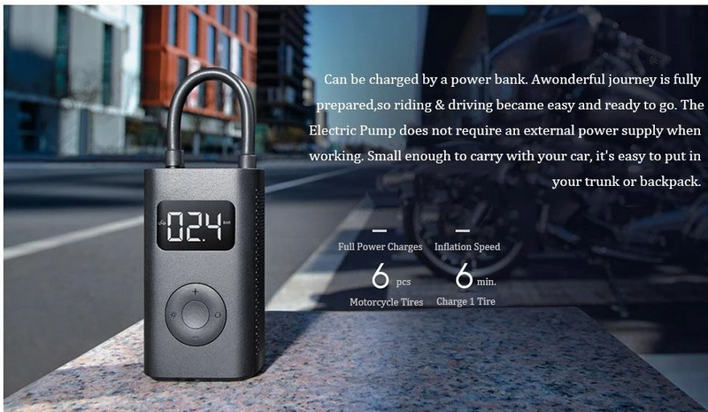 Portable Digital Tire Inflator - Auto Stop LED Light USB-C Rechargeable 12V Car Pump