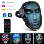 LED Face Mask — Full-Color Cosplay Party Mask with Adjustable Strap