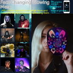 LED Face Mask — Full-Color Cosplay Party Mask with Adjustable Strap