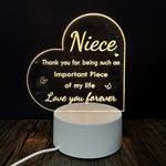 Night Light with Acrylic Engraving — Personalized LED Bedside Lamp