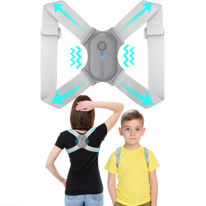 Smart Posture Corrector with Vibration Reminder - Rechargeable Back Brace for Work & Study