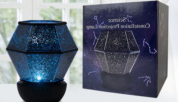 Kids Night Light Projector - 360° Rotating Star Galaxy Lamp with Remote, Timer & 8 Films