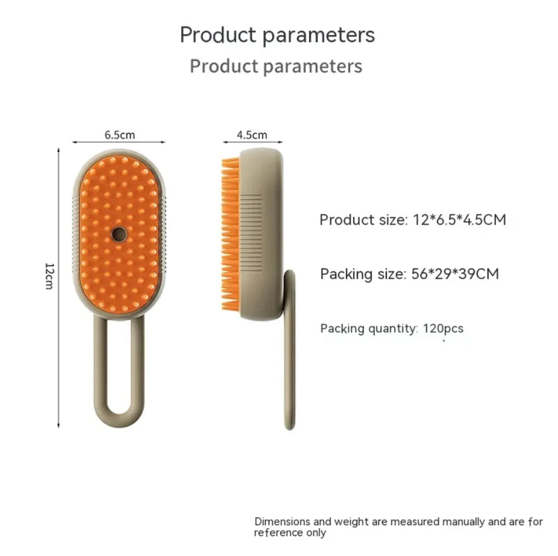 Pet Steam Brush - 2-in-1 Steam Grooming Brush for Dogs & Cats | Removes Loose Fur & Dander