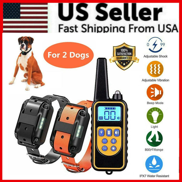 Remote Dog Training Collar Set — 2600FT Range, 2 Collars
