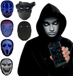 LED Face Mask — Full-Color Cosplay Party Mask with Adjustable Strap