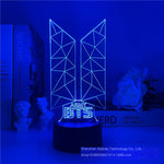 BTS USB Touch Remote Colorful 3D LED Night Light