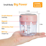 Mini Electric Garlic Chopper 845OZ Cordless Garlic Mincer Food Chopper Rechargeable Food Blender Chi