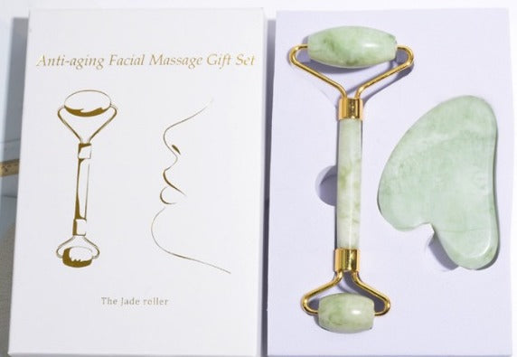 Jade Roller & Gua Sha Gift Box — Facial Massage Beauty Set
