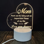 Night Light with Acrylic Engraving — Personalized LED Bedside Lamp