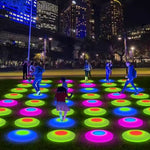 Interactive RGB LED Dance Floor Tiles - 4-Pack (30cm, Touch Activated, Bluetooth Sync)
