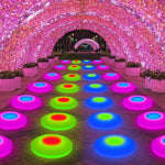 Interactive RGB LED Dance Floor Tiles - 4-Pack (30cm, Touch Activated, Bluetooth Sync)