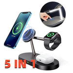 5-in-1 Magnetic Wireless Charging Station - USB-C Watch AirPods  Phone Charger